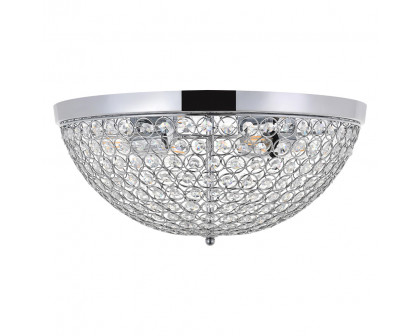 Elegant Taye 3 Light Flush Mount - Chrome, L 18" (LD5012F18C)