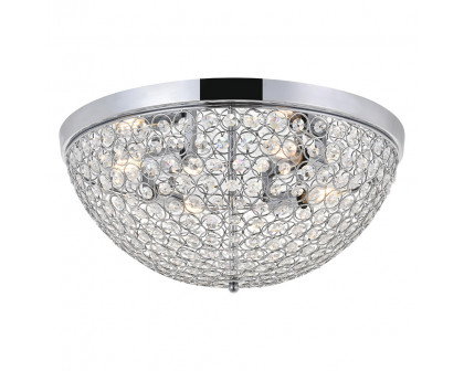 Elegant Taye 3 Light Flush Mount - Chrome, L 18" (LD5012F18C)