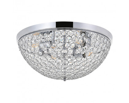 Elegant Taye 3 Light Flush Mount - Chrome, L 18" (LD5012F18C)