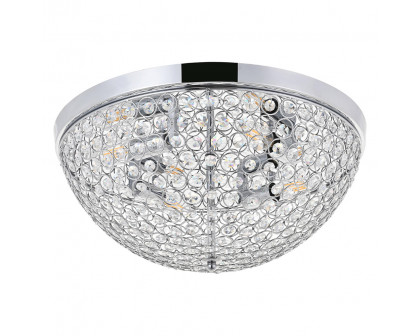 Elegant Taye 3 Light Flush Mount - Chrome, L 18" (LD5012F18C)