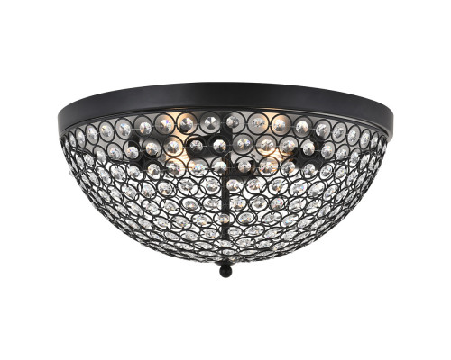 Elegant Taye 3 Light Flush Mount - Matte Black, L 18" (LD5012F18MB)