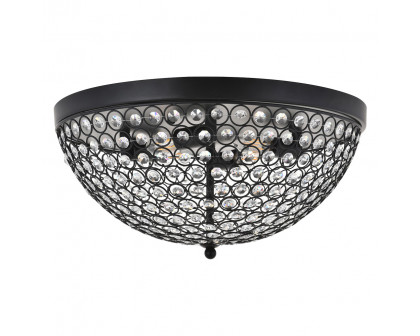 Elegant Taye 3 Light Flush Mount - Matte Black, L 18" (LD5012F18MB)