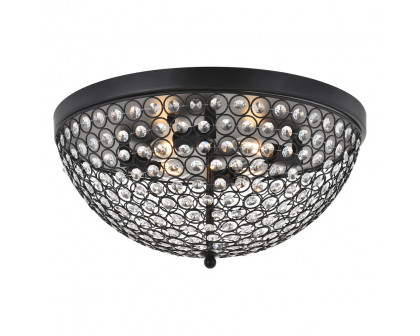 Elegant Taye 3 Light Flush Mount - Matte Black, L 18" (LD5012F18MB)