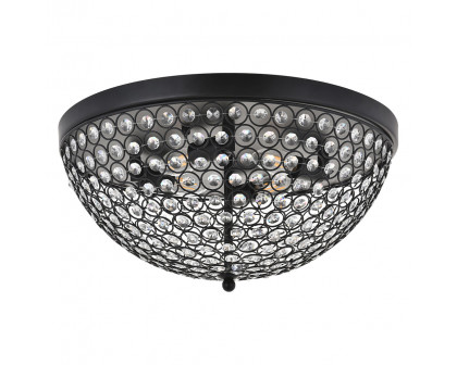 Elegant Taye 3 Light Flush Mount - Matte Black, L 18" (LD5012F18MB)