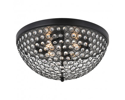 Elegant Taye 3 Light Flush Mount - Matte Black, L 18" (LD5012F18MB)