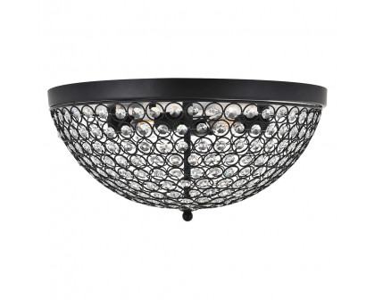 Elegant Taye 3 Light Flush Mount - Matte Black, L 18" (LD5012F18MB)