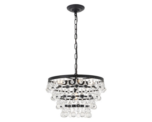 Elegant Kora 5-Light Pendant - Black, L 17" (LD5016D17BK)