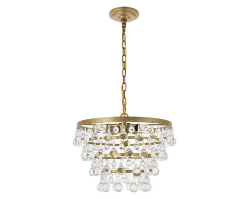 Elegant Kora 5-Light Pendant - Brass, L 17" (LD5016D17BR)