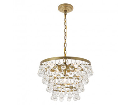 Elegant Kora 5-Light Pendant - Brass, L 17" (LD5016D17BR)