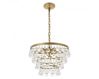 Elegant Kora 5-Light Pendant - Brass, L 17" (LD5016D17BR)