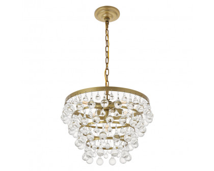 Elegant Kora 5-Light Pendant - Brass, L 17" (LD5016D17BR)