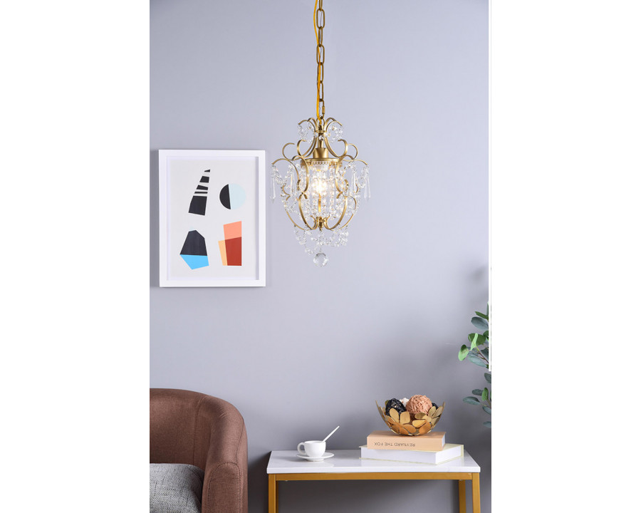 Elegant Kirin 1-Light Pendant - Brass (LD5017D11BR)