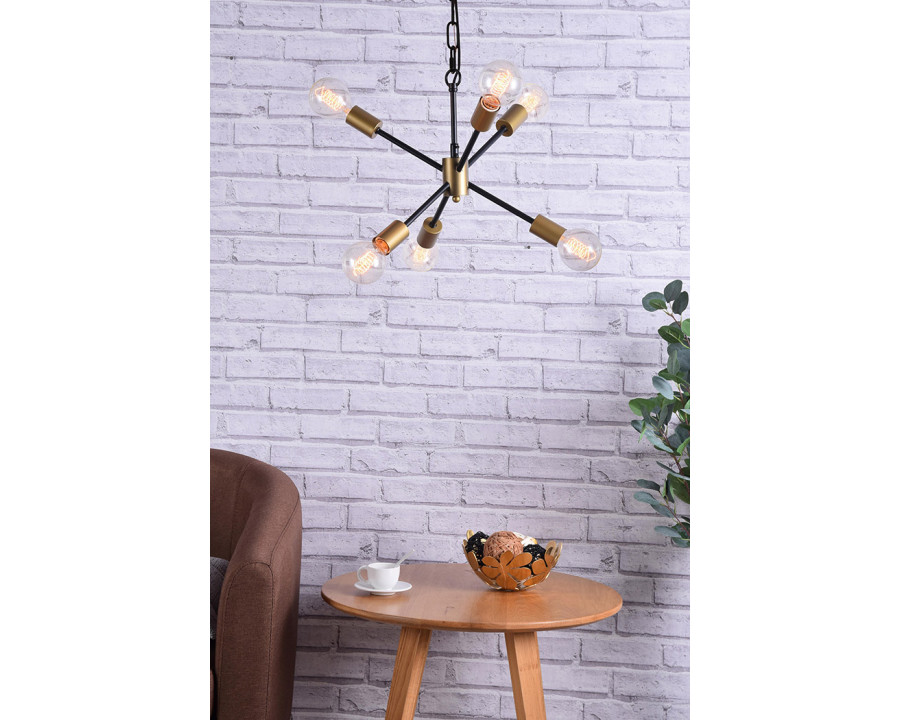 Elegant Pendant Light - Brass/Black (LD5033D16BRB)