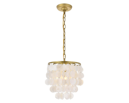 Elegant Selene 1 Light Pendant - Brass, L 10" (LD5050D10BR)