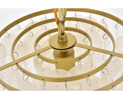 Elegant Selene 1 Light Pendant - Brass, L 10" (LD5050D10BR)