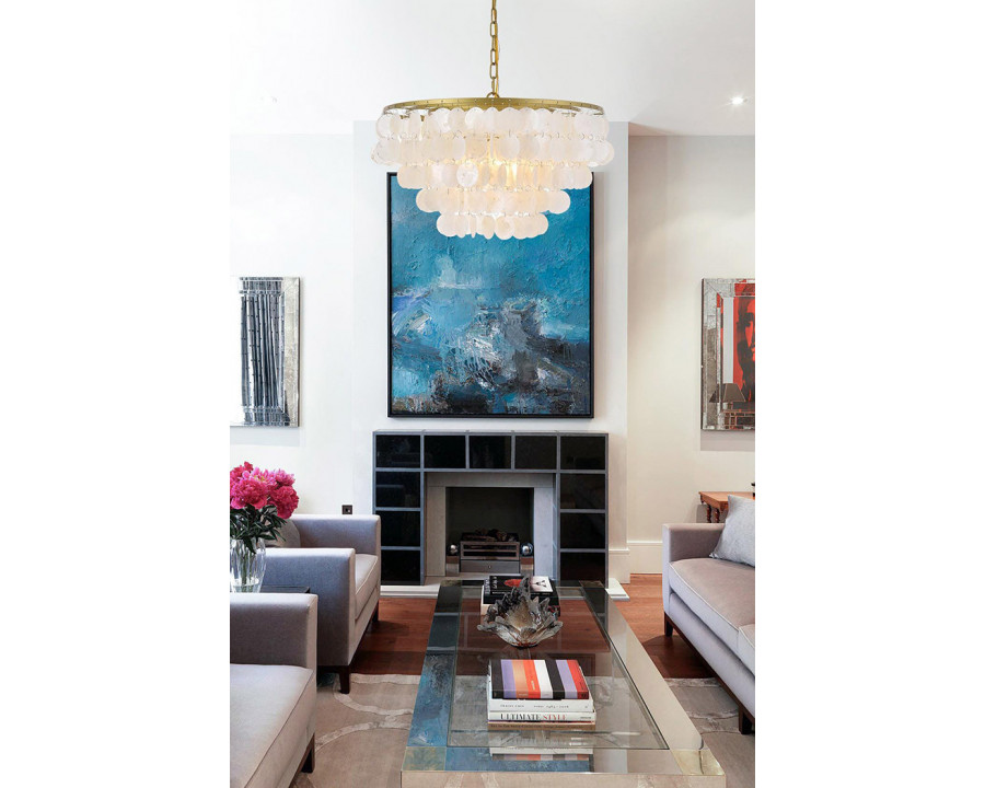 Elegant Selene 1 Light Pendant - Brass, L 20" (LD5050D20BR)