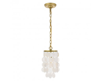 Elegant Selene 1 Light Pendant - Brass, L 6" (LD5050D6BR)