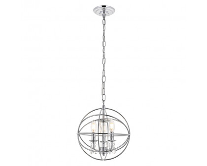 Elegant Wallace 3 Light Pendant - Chrome, L 12" (LD5055D12C)