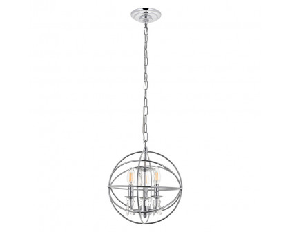 Elegant Wallace 3 Light Pendant - Chrome, L 12" (LD5055D12C)