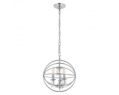 Elegant Wallace 3 Light Pendant - Chrome, L 12" (LD5055D12C)