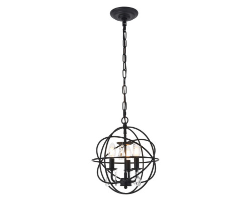 Elegant Wallace 3 Light Pendant - Matte Black, L 12" (LD5055D12MB)