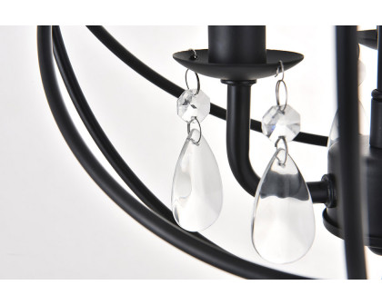 Elegant Wallace 3 Light Pendant - Matte Black, L 12" (LD5055D12MB)