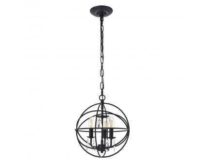 Elegant Wallace 3 Light Pendant - Matte Black, L 12" (LD5055D12MB)