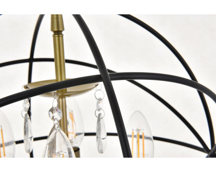 Elegant Wallace 3 Light Pendant - Brass/Black, L 16" (LD5055D16BRB)