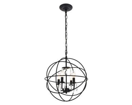 Elegant Wallace 3 Light Pendant - Matte Black, L 16" (LD5055D16MB)