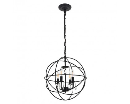 Elegant Wallace 3 Light Pendant - Matte Black, L 16" (LD5055D16MB)