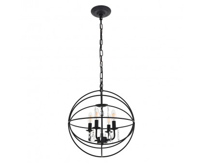 Elegant Wallace 3 Light Pendant - Matte Black, L 16" (LD5055D16MB)