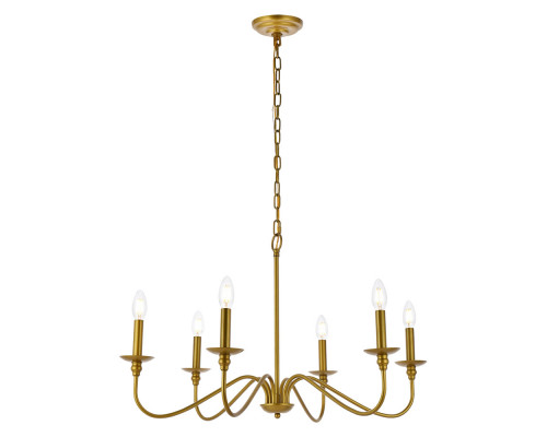 Elegant Rohan Chandelier - Brass, L 30" (LD5056D30BR)