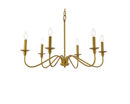 Elegant Rohan Chandelier - Brass, L 30" (LD5056D30BR)