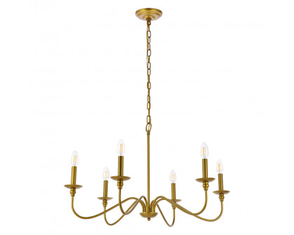 Elegant Rohan Chandelier - Brass, L 30" (LD5056D30BR)