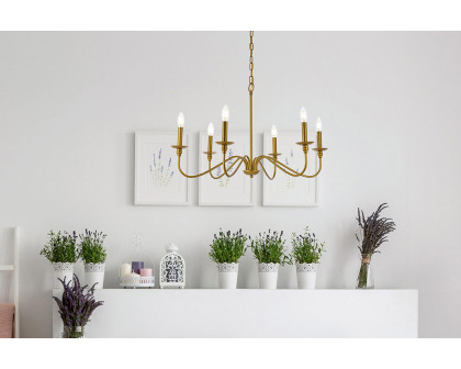 Elegant Rohan Chandelier - Brass, L 30" (LD5056D30BR)