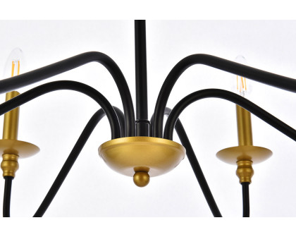 Elegant Rohan Chandelier - Brass/Black, L 30" (LD5056D30BRB)