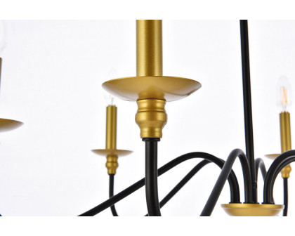 Elegant Rohan Chandelier - Brass/Black, L 30" (LD5056D30BRB)