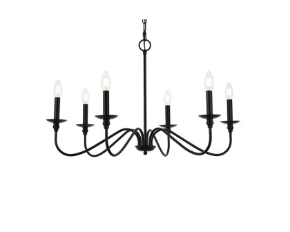 Elegant Rohan Chandelier - Matte Black, L 30" (LD5056D30MB)