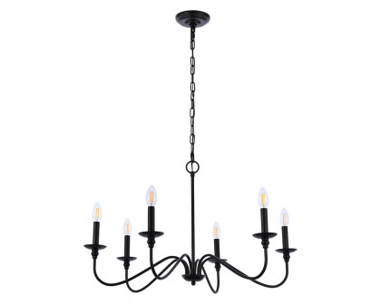 Elegant Rohan Chandelier - Matte Black, L 30" (LD5056D30MB)