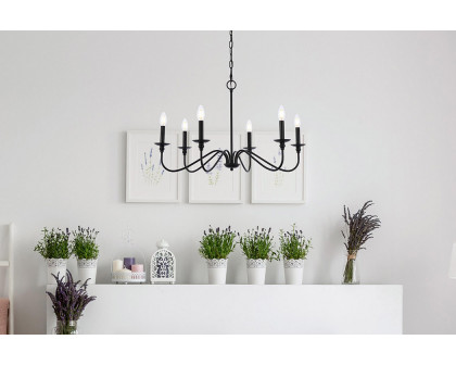 Elegant Rohan Chandelier - Matte Black, L 30" (LD5056D30MB)