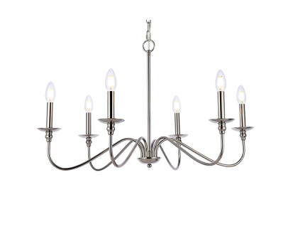 Elegant Rohan Chandelier - Polished Nickel, L 30" (LD5056D30PN)