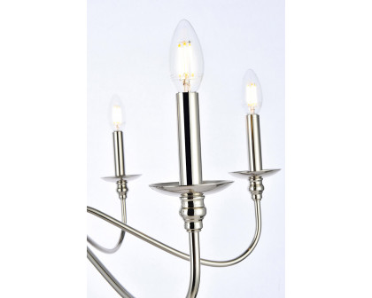 Elegant Rohan Chandelier - Polished Nickel, L 30" (LD5056D30PN)