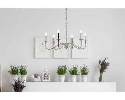 Elegant Rohan Chandelier - Polished Nickel, L 30" (LD5056D30PN)