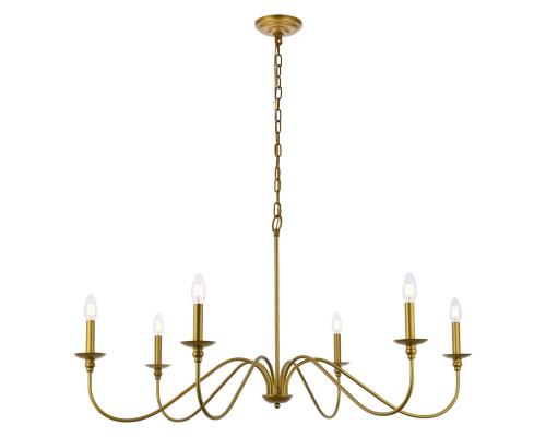 Elegant Rohan Chandelier - Brass, L 42" (LD5056D42BR)