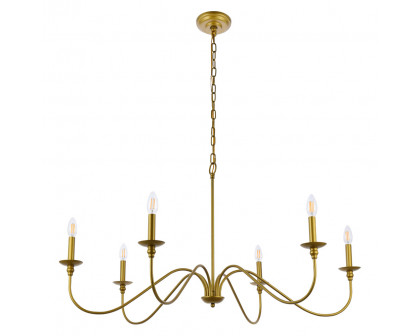 Elegant Rohan Chandelier - Brass, L 42" (LD5056D42BR)