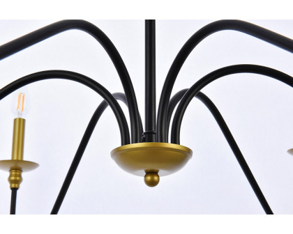 Elegant Rohan Chandelier - Brass/Black, L 42" (LD5056D42BRB)