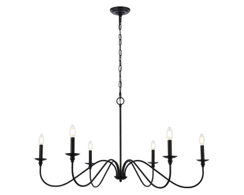 Elegant Rohan Chandelier - Matte Black, L 42" (LD5056D42MB)