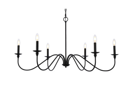 Elegant Rohan Chandelier - Matte Black, L 42" (LD5056D42MB)