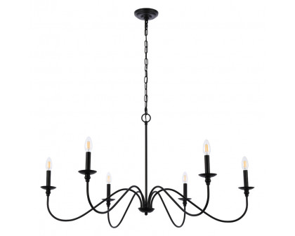 Elegant Rohan Chandelier - Matte Black, L 42" (LD5056D42MB)