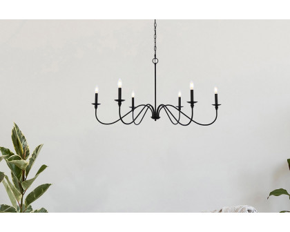 Elegant Rohan Chandelier - Matte Black, L 42" (LD5056D42MB)